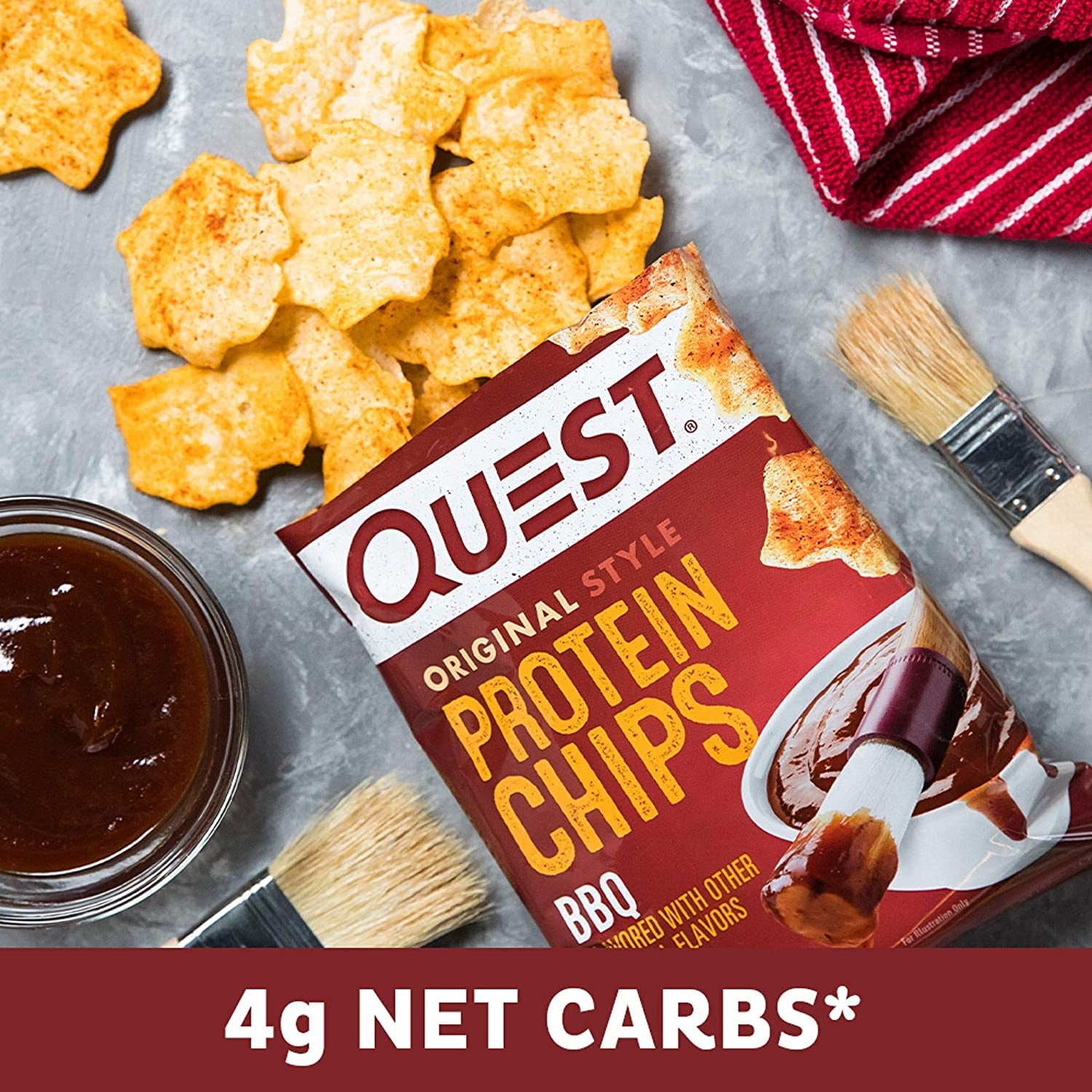 Quest Nutrition Protein Chips. BBQ. High Protein. Low Carb. 1.1 Ounce (Pack of 12) - Image 3