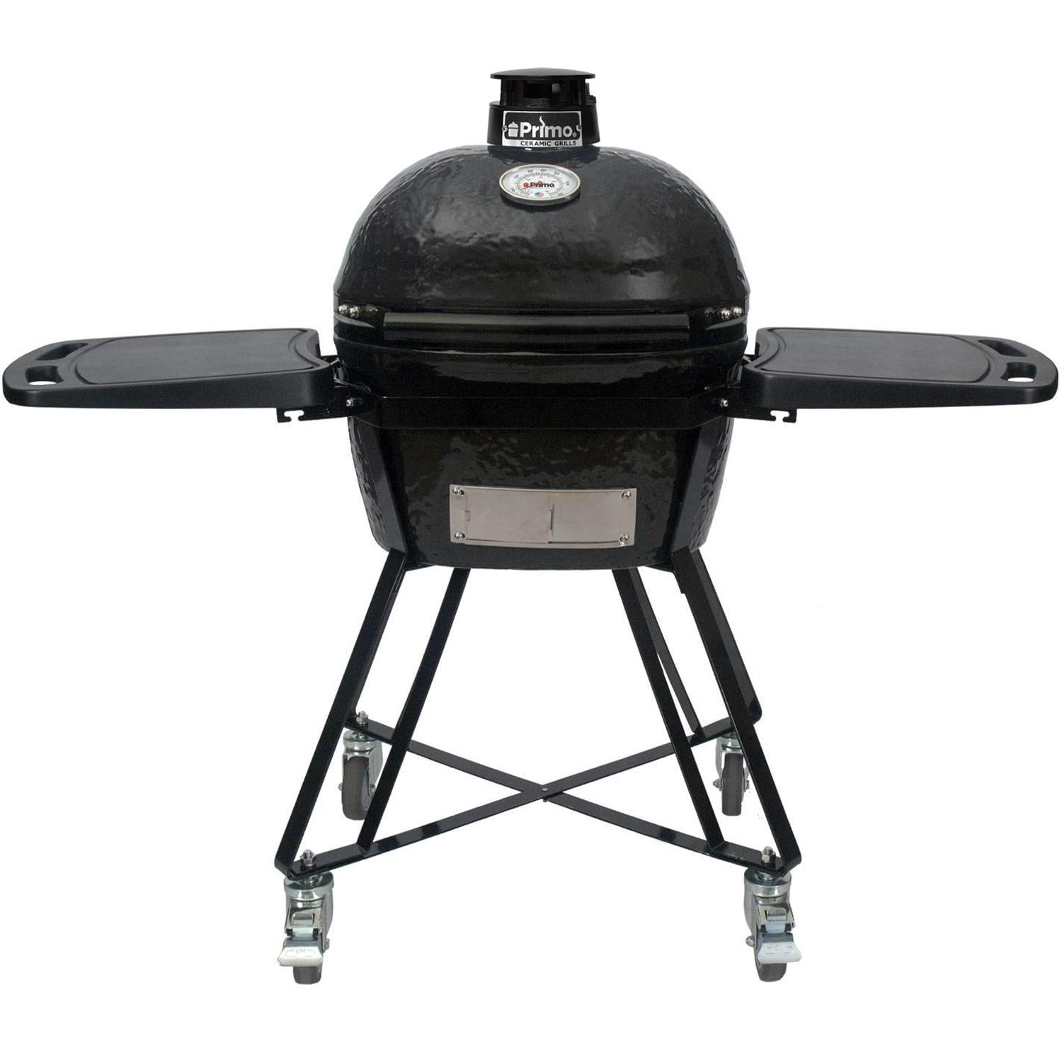 Primo Grills: Oval Junior All-In-One (Heavy-Duty Stand. Side Shelves. Ash Tool and Grate Lifter)