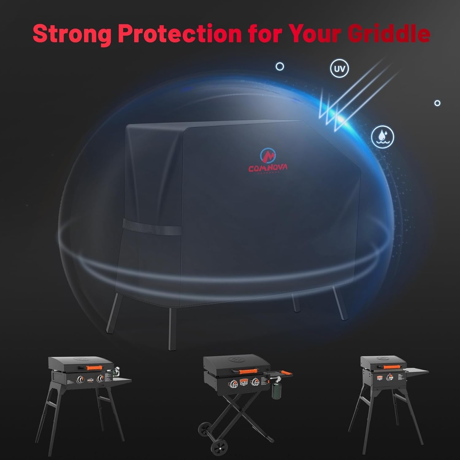 Griddle Cover for Blackstone 22 Inch 17 Inch Griddle with Hood and Stand - 600D Flat Top Grill Cover for Blackstone 22 17 Griddle on Stand and 22 Adventure Ready. Heavy Duty & Waterproof - Image 4