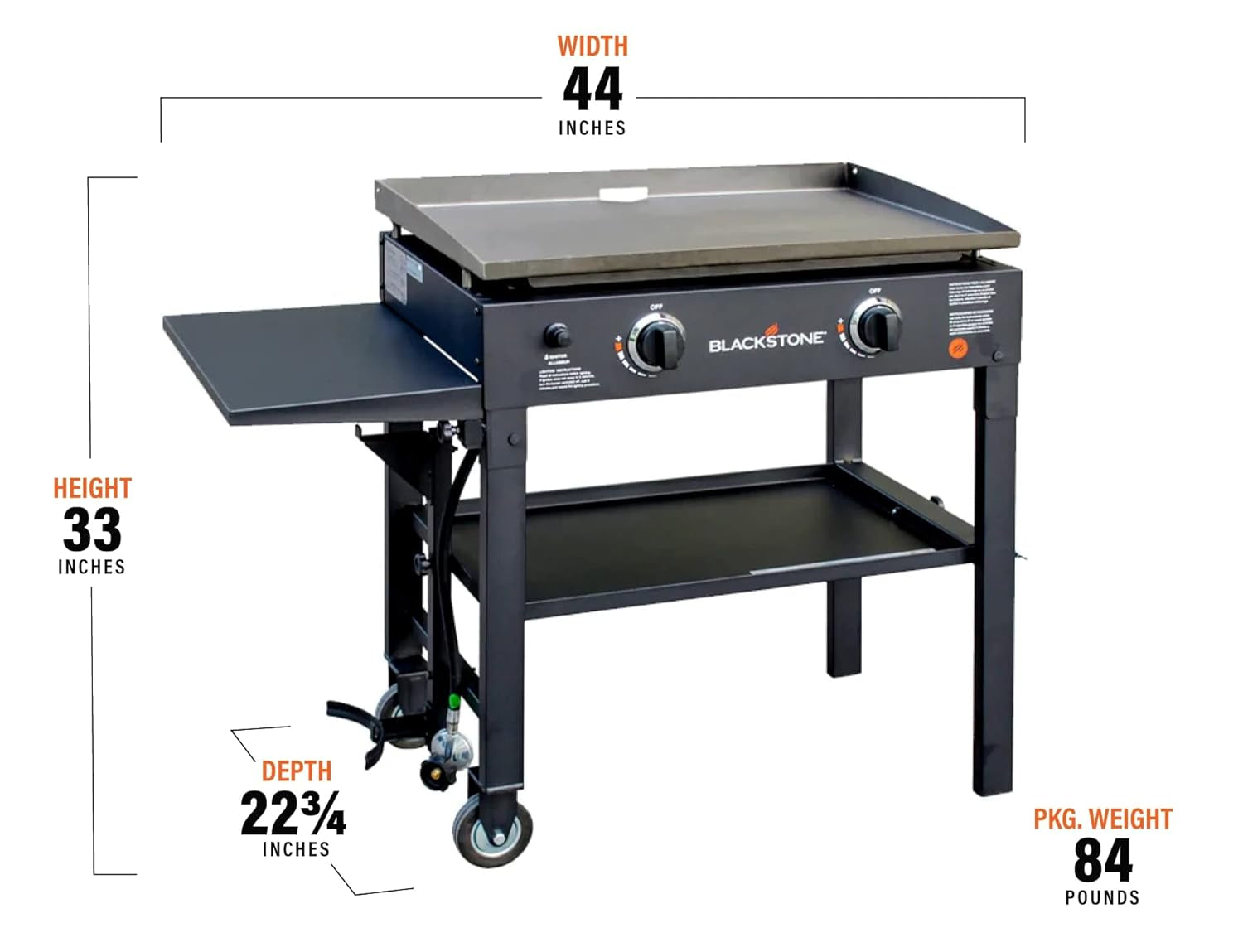 Flat Top Gas Grill Griddle 2 Burner Propane Fuelled Rear Grease Management System. 1517. Outdoor Griddle Station for Camping. 28 Inch - Image 6