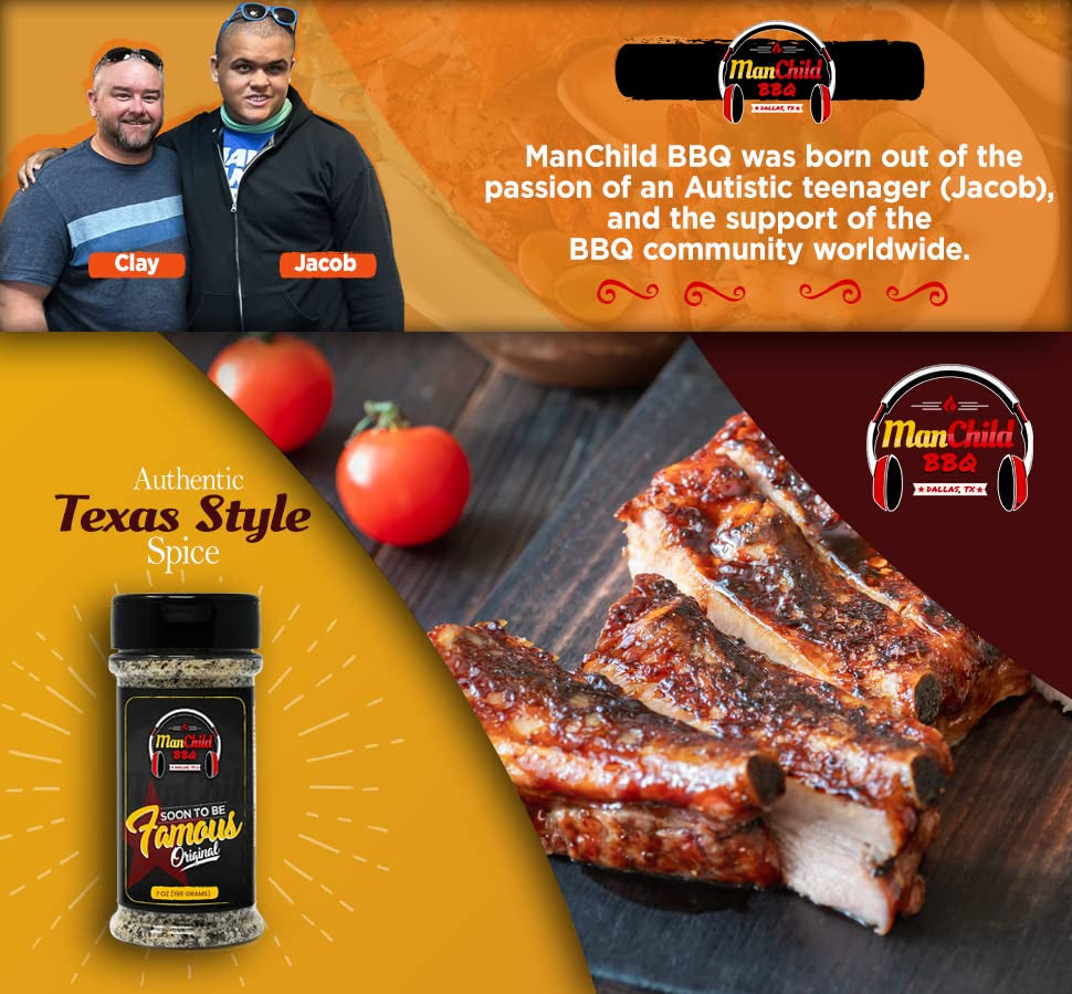 BBQ Rub by Manchild | Classic BBQ Rubs and Spices | Soon to Be Famous BBQ Seasoning Mix for Cooking. Grilling. Smoking Any Meat.Beef. Brisket. Steak. Pork. Chicken. Turkey | Gluten Free. No MSG. 7Oz - Image 4