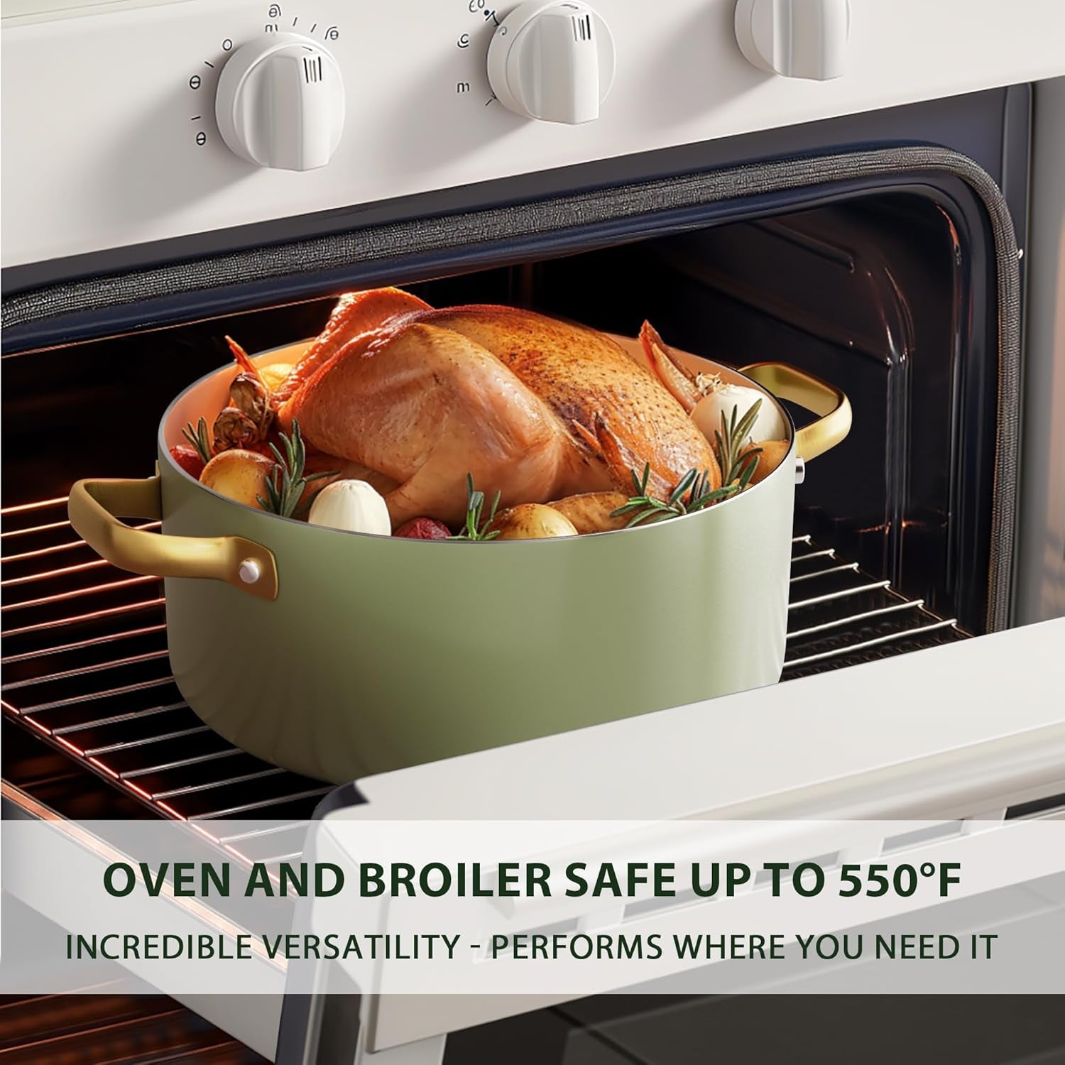 Pots and Pans Set Non Stick - VONIKI Ceramic Cookware Set with Cooking Utensils Set. Non Toxic Kitchen Cookware Sets Dutch Oven Pot with Lid Saucepan Set Sauté Pan Frying Pan Set for Cooking Gifts - Image 6