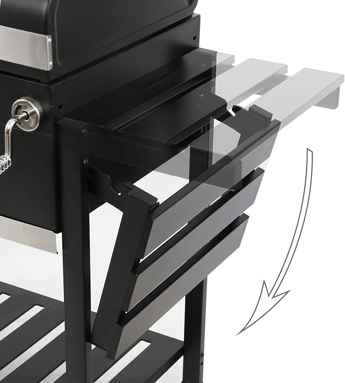 CD1824EN 24 Charcoal Grill Outdoor Smoker with Side Tables Backyard Griller Party BBQ Picnic Patio Cooking. Black - Image 8