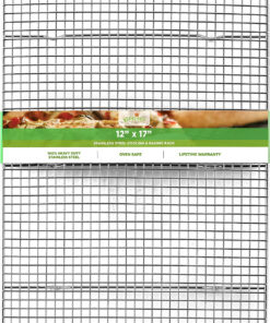 Spring Chef Cooling Rack & Baking Rack - 100% Stainless Steel Cookie Cooling Racks. Wire Rack for Baking. 11.8 X 17 Fits Half Sheet Roasting Pan for Bacon. BBQ - Cooling Racks for Cooking and Baking