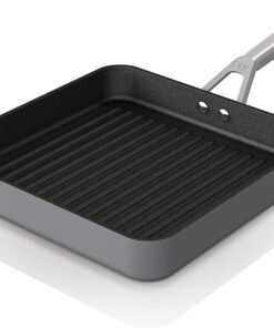 C30528 Foodi Neverstick Premium 11-Inch Square Grill Pan. Hard-Anodized. Nonstick. Durable & Oven Safe to 500°F. Slate Grey