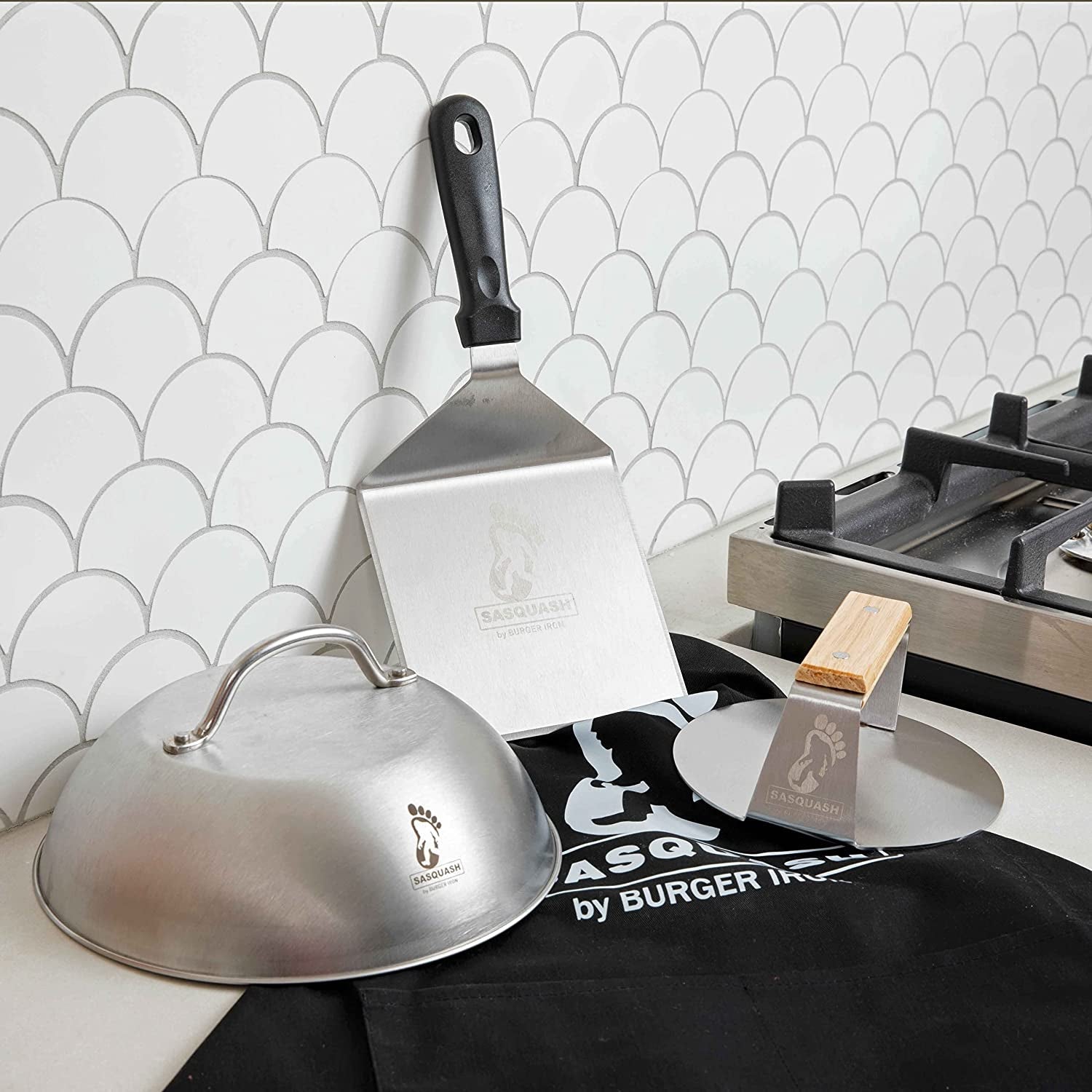 The Sasquash Indestructible Burger Smasher - Professional Grade Wide Flat Handle Smashed Burger Press - Heavy Duty One-Piece Welded Stainless Steel BBQ Griddle and Grill Tool - Image 7