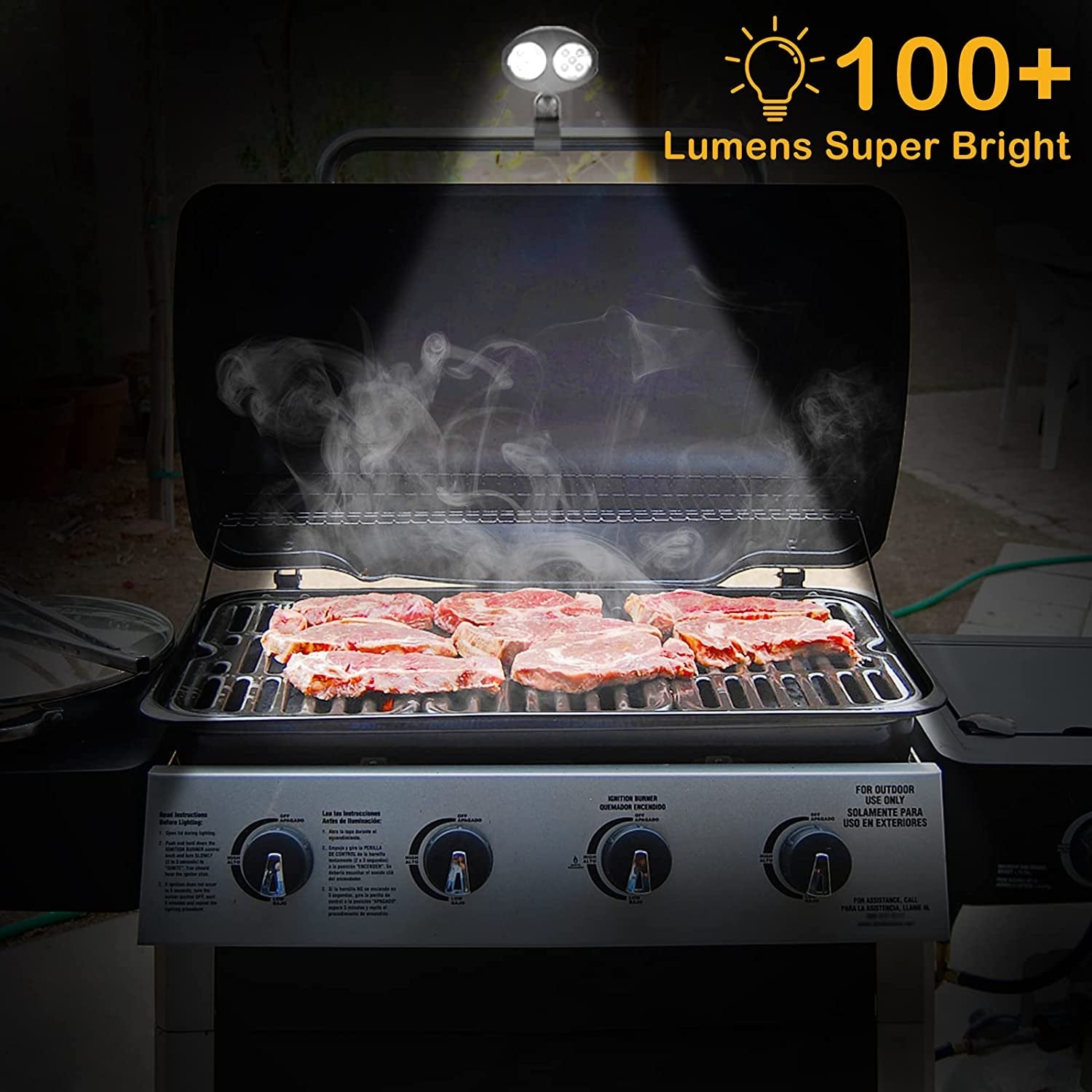 Grill Light BBQ Accessories - Upgraded Waterproof Grilling Accessories for Outdoor Grill. Smoker Accessories Grilling Gifts for Men Women Dad. Flexible BBQ Light with 10 Super Bright LED Lamps - Image 4