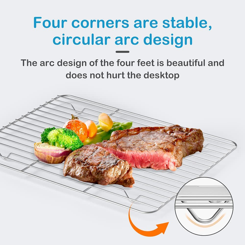 2 Pack Cooling Rack for Baking Stainless Steel. Heavy Duty Wire Rack Baking Rack. 11.7 X 9.4 Cooling Racks for Cooking. Fits Small Toaster Oven. Dishwasher Safe - Image 6