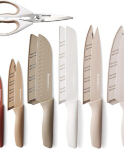 Astercook 13‑Piece Knife Set – Stainless Steel. Anti‑Rust Coating. Dishwasher Safe with 6 Blade Guards