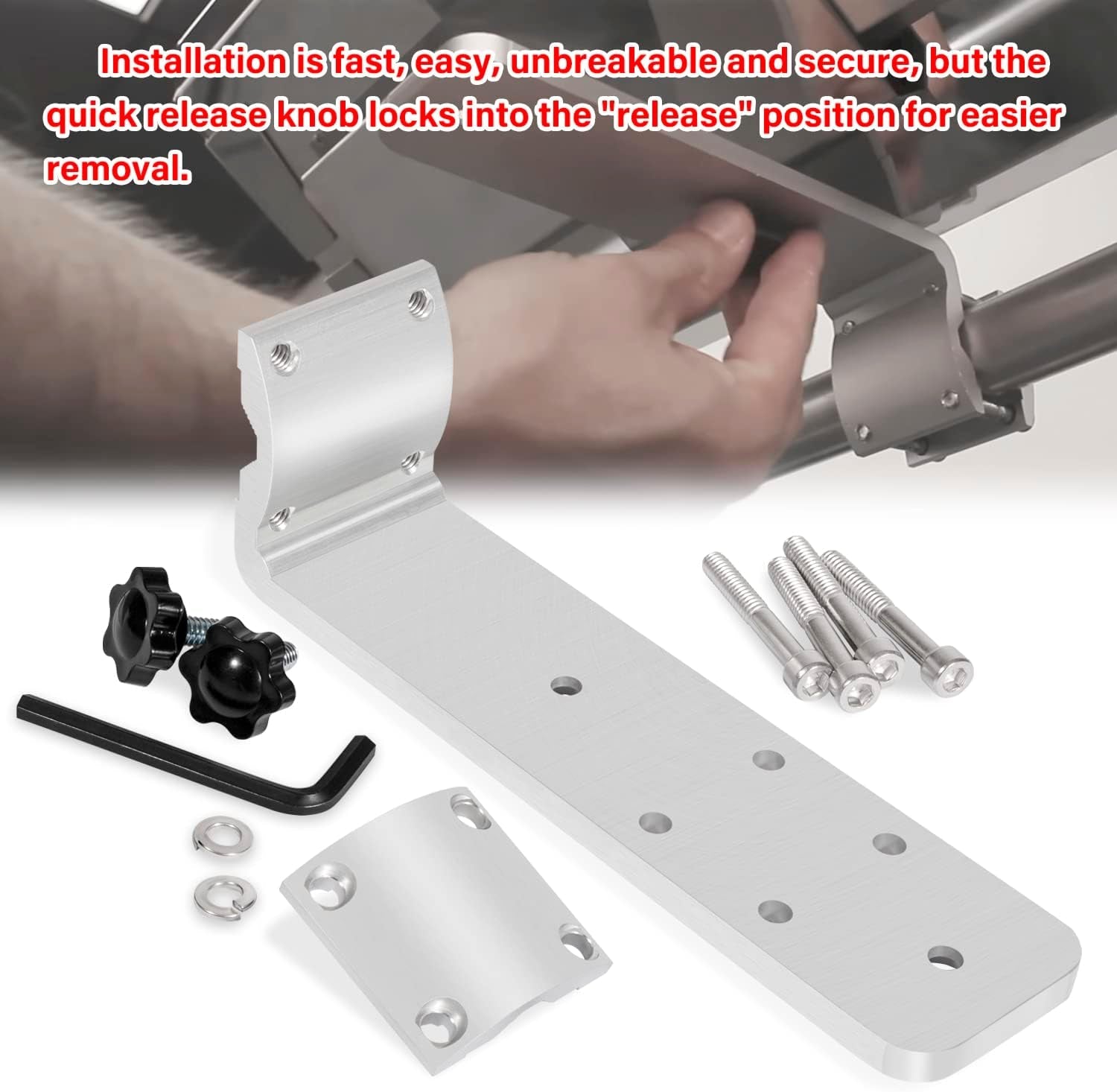 58182 Stow N' Go Grill Rail Mount Bracket. Compatible with Any Kuma Grill and RV Boat Camping Inside/Outboard 7/8 to 1-1/4 round or 1-1/4 Square Horizontal Railings - Image 4