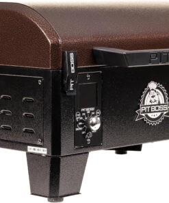 PIT BOSS 10697 Table Top Wood Grill with Temperature Control. Mahogany