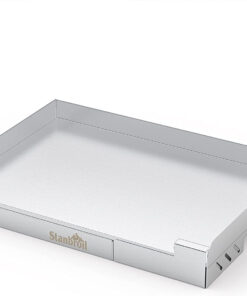 Universal Stainless Steel Grill Griddle with Even Heat Cross Bracing for BBQ Charcoal/Gas Grills. Camping. Tailgating. and Parties 18 X 12.5