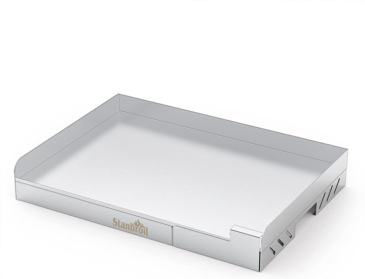 Universal Stainless Steel Grill Griddle with Even Heat Cross Bracing for BBQ Charcoal/Gas Grills. Camping. Tailgating. and Parties 18 X 12.5