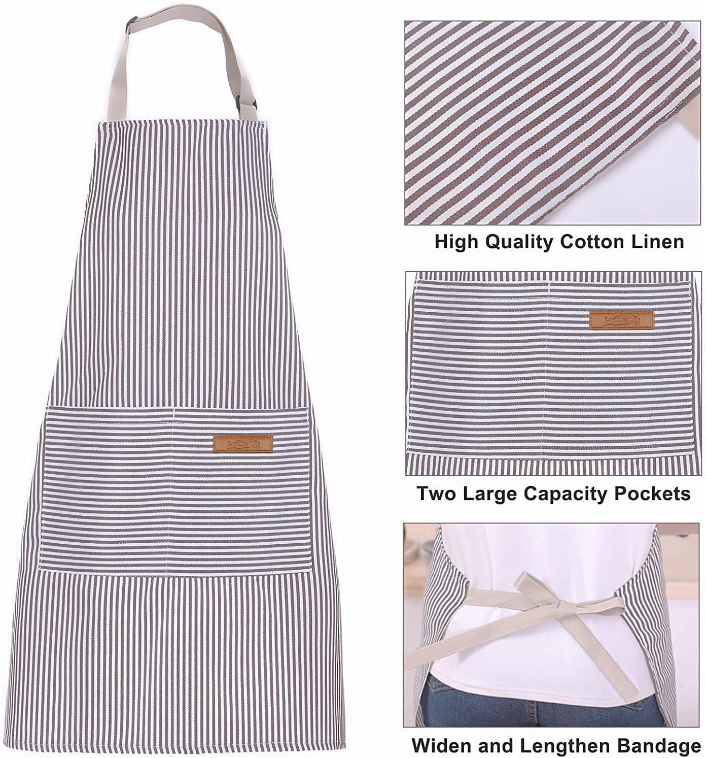 Apron. Adjustable 2 Pack Bib Aprons with 2 Pockets Cooking Kitchen Aprons for Men Women BBQ Outdoors Baking Chef Apron - Image 4