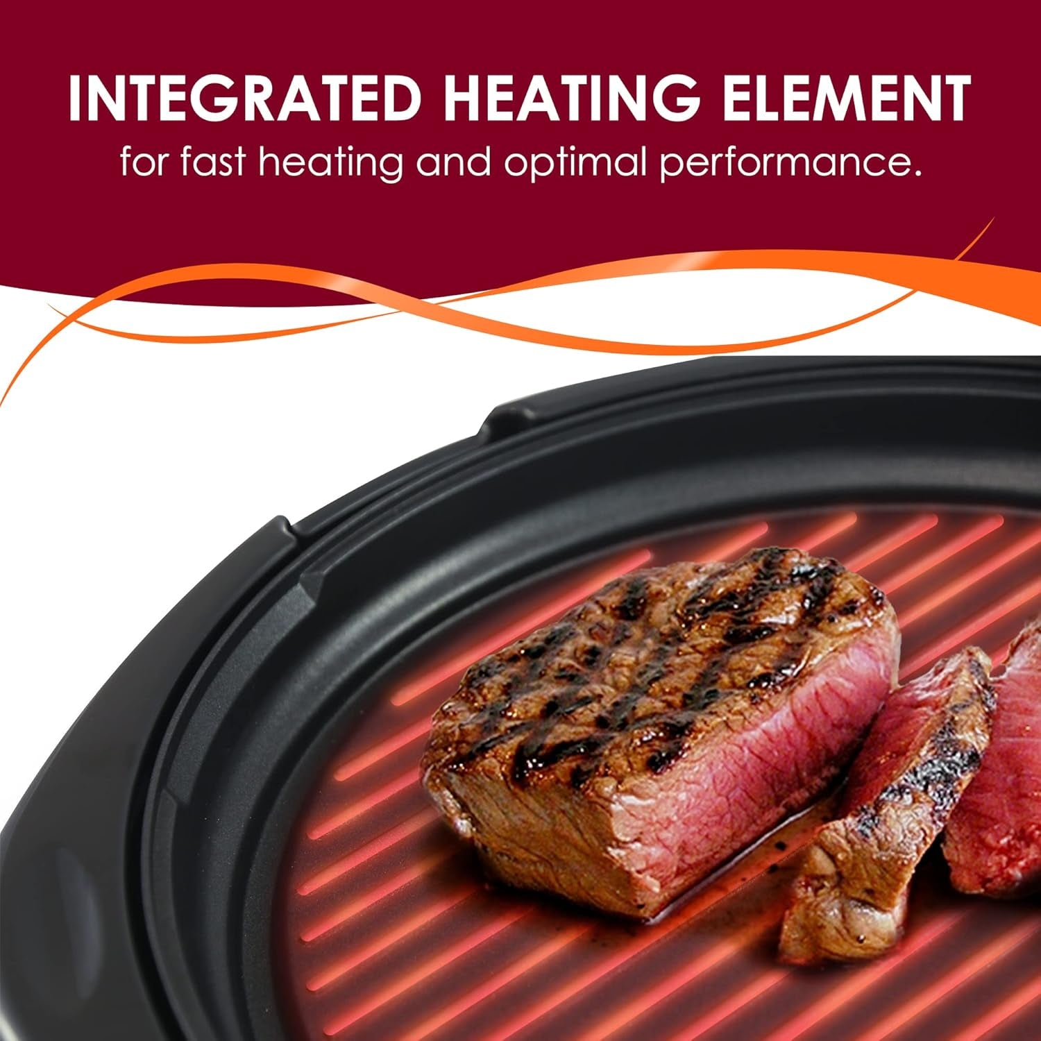 Elite Gourmet EMG-980B Smokeless Electric Tabletop Grill Nonstick. 6-Serving. Dishwasher Safe Removable Grilling Plate. Grill Indoor. Tempered Glass Lid. Adjustable Temperature. 14 Black - Image 6