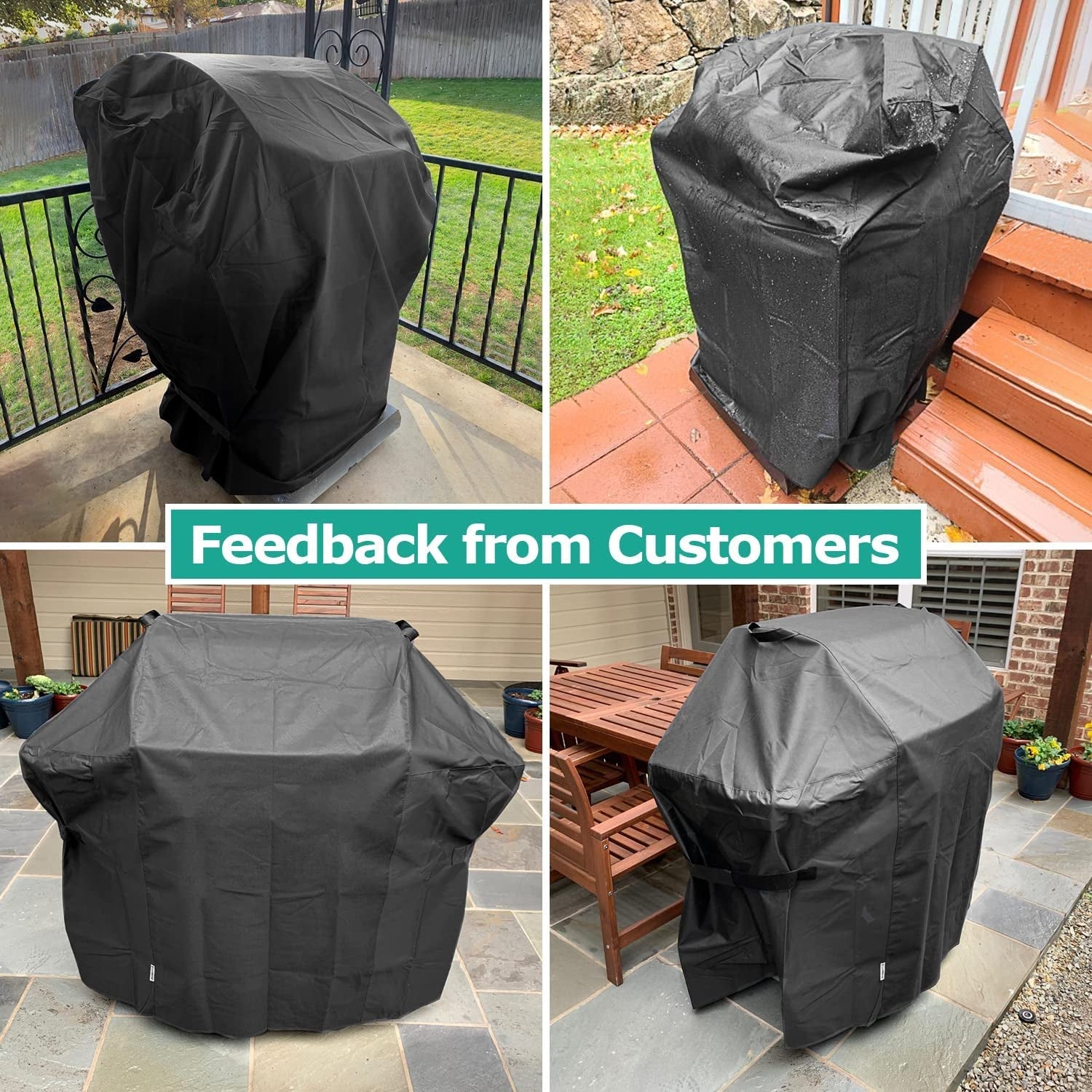 Sunpatio 2 Burner Gas Grill Cover 32 Inch. Heavy Duty Waterproof Small BBQ Grilling Cover. Compatible for Weber Char-Broil Nexgrill and More Grills with Collapsed Side Tables. All Weather Protection - Image 7