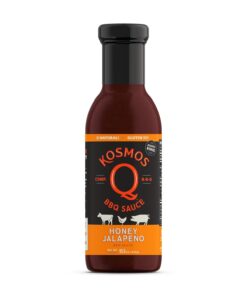 Kosmos Q Honey Jalapeno BBQ Sauce - 15.5 Oz Bottle for Award-Winning BBQ & Marinades - Thick Barbecue Sauce for Tender & Juicy Meat (Honey Jalapeno)