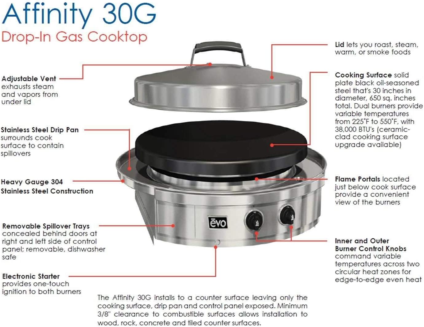 Evo Grills: Affinity 30G Griddle w/ Seasoned Cook Surface - Image 3