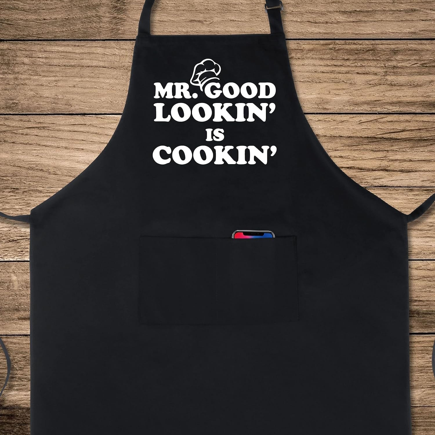 Xornis 100% Cotton Funny Apron with 2 Pockets for Men Women BBQ Grilling Adjustable Bib Black Aprons Gifts Cooking Kitchen - Image 2