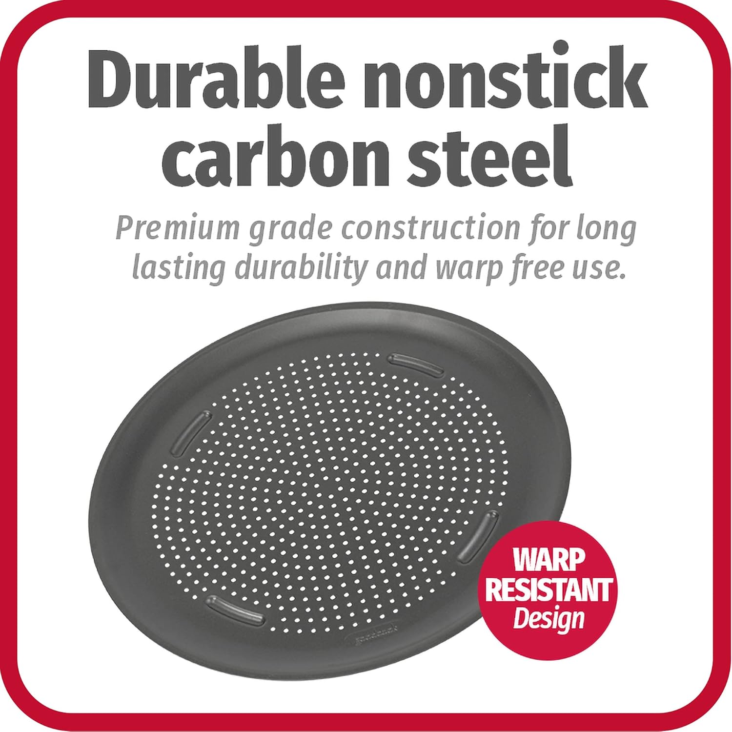 Goodcook Airperfect Non-Stick 14 Pizza Pan – Pizza Tray for Oven. Perforated round Pizza Pan. Carbon Steel Baking Pan. Homemade. Frozen & Leftover Slices - Image 3