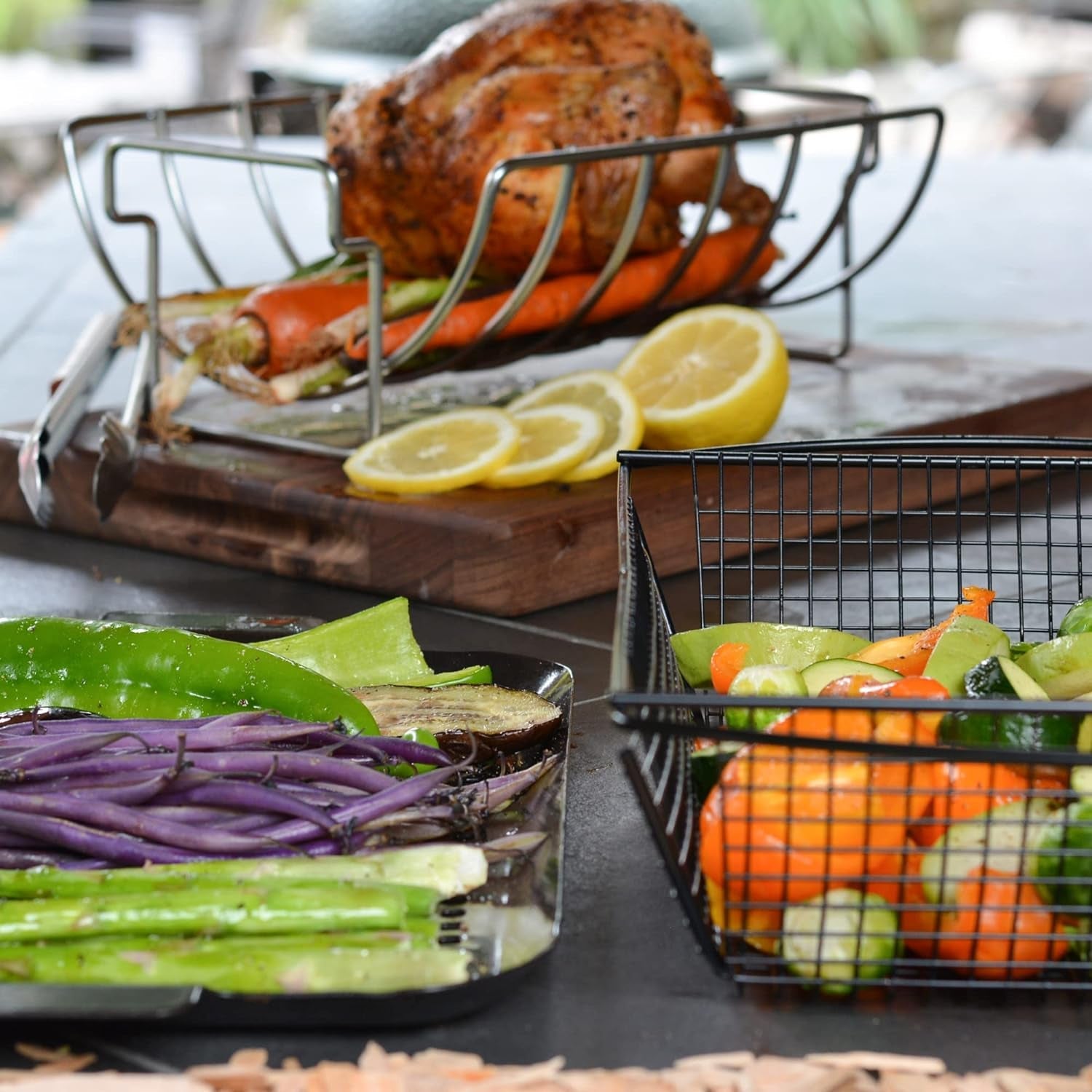 RSVP International Kitchen Roasting Pan Collection Durable Dishwasher Safe Stainless Steel. Reversible Rib/Roast Rack. 15.75X9.75X5.25 - Image 5