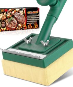 Grill Brush Bristle Free with Scraper.22 Extra Long Steam Grill Brush for Outdoor Grill.Replaceable Cleaning Head.Safe Grill Cleaner for Cast Iron/Stainless-Steel Grates.Ideal BBQ Gifts for Men Dad