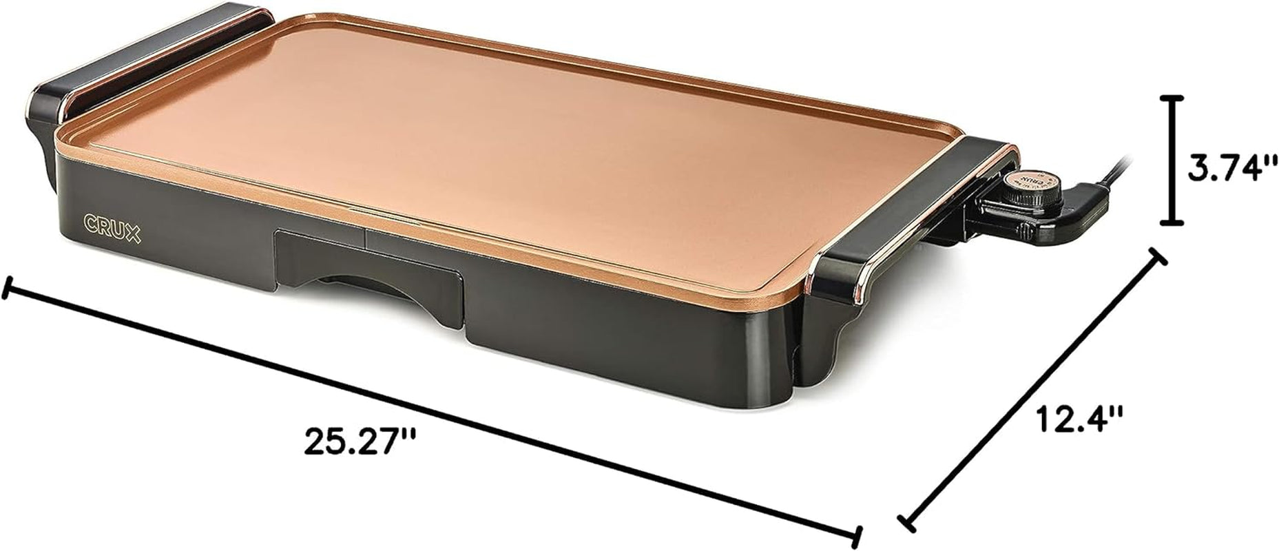 Electric Griddle with Nonstick Ceramic Coating. Cool-Touch Handles. and Slide-Out Drip Tray - Indoor Grill for Breakfast. Eggs. Pancakes. and Burgers - Image 7