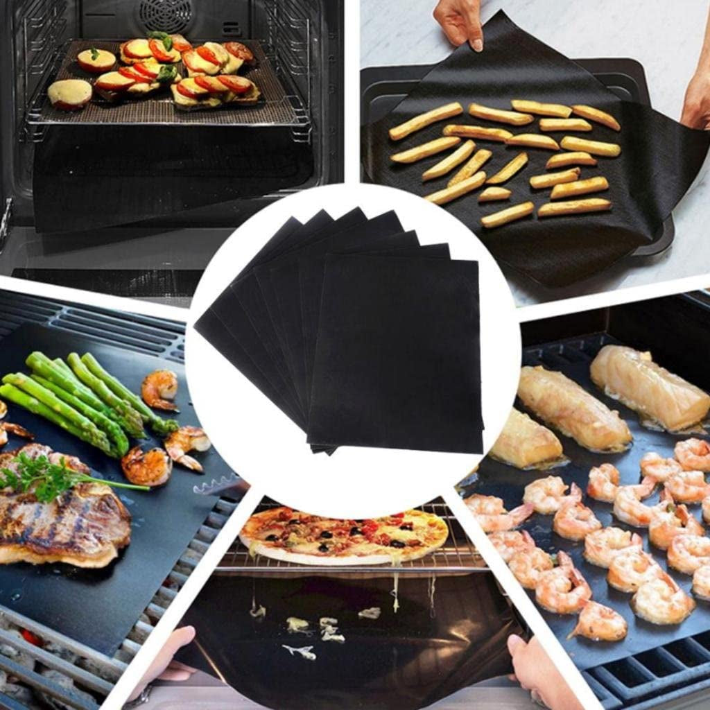 Grill Mats for Outdoor Grill. Grill Mats Non Stick Set of 5 BBQ Grill Mat Baking Mats Teflon BBQ Grill Accessories Reusable.Works on Gas. Charcoal. Electric Grill 15.75 X 13-Inch. Black - Image 5