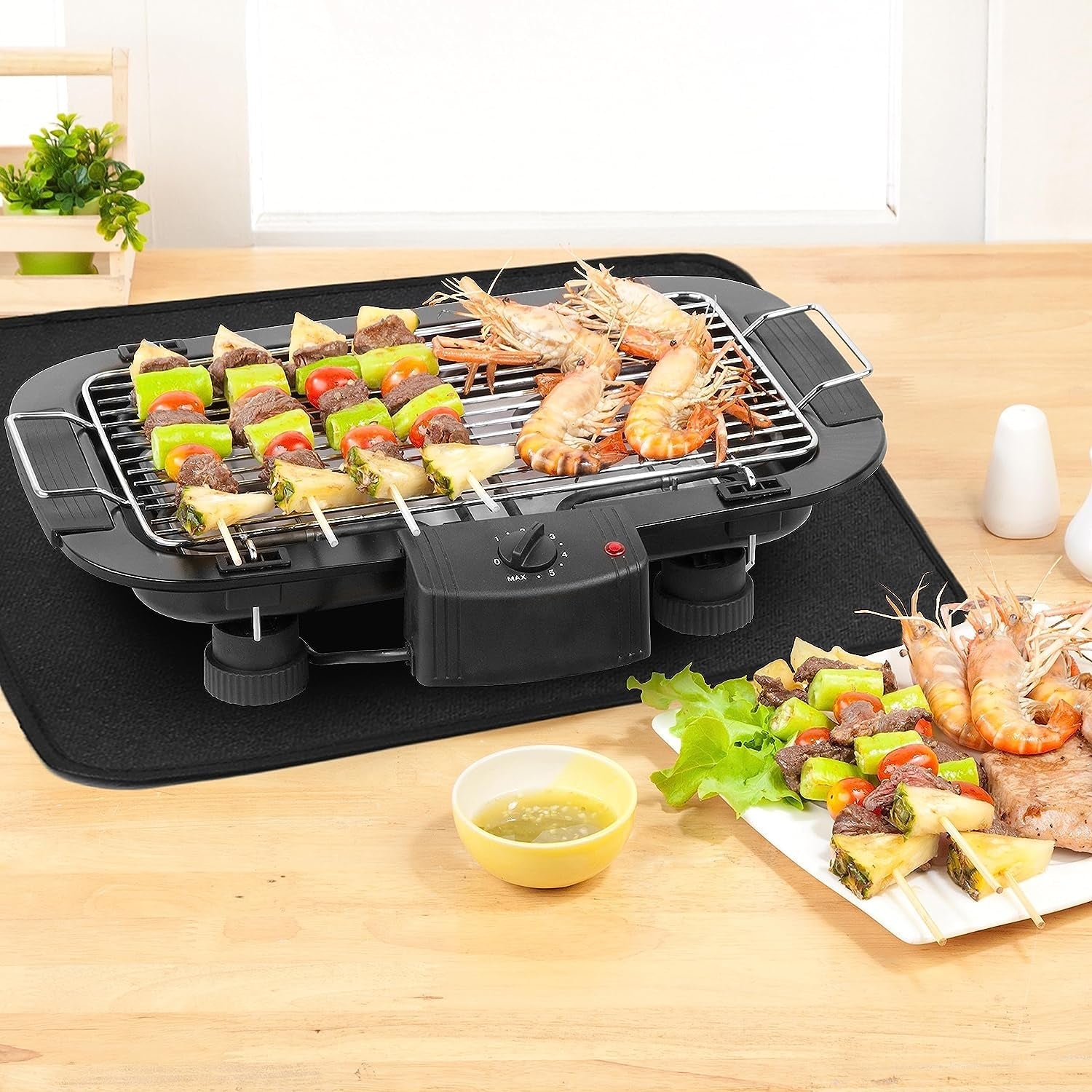 Amerbro 15 X 18 in Fireproof Grill Mats for Outdoor Tabletop Grill to Protect Your Grill Table - Heat Resistant Grill Table Mat - Waterproof & Oilproof BBQ Mat - Black (1Mm) - Image 6