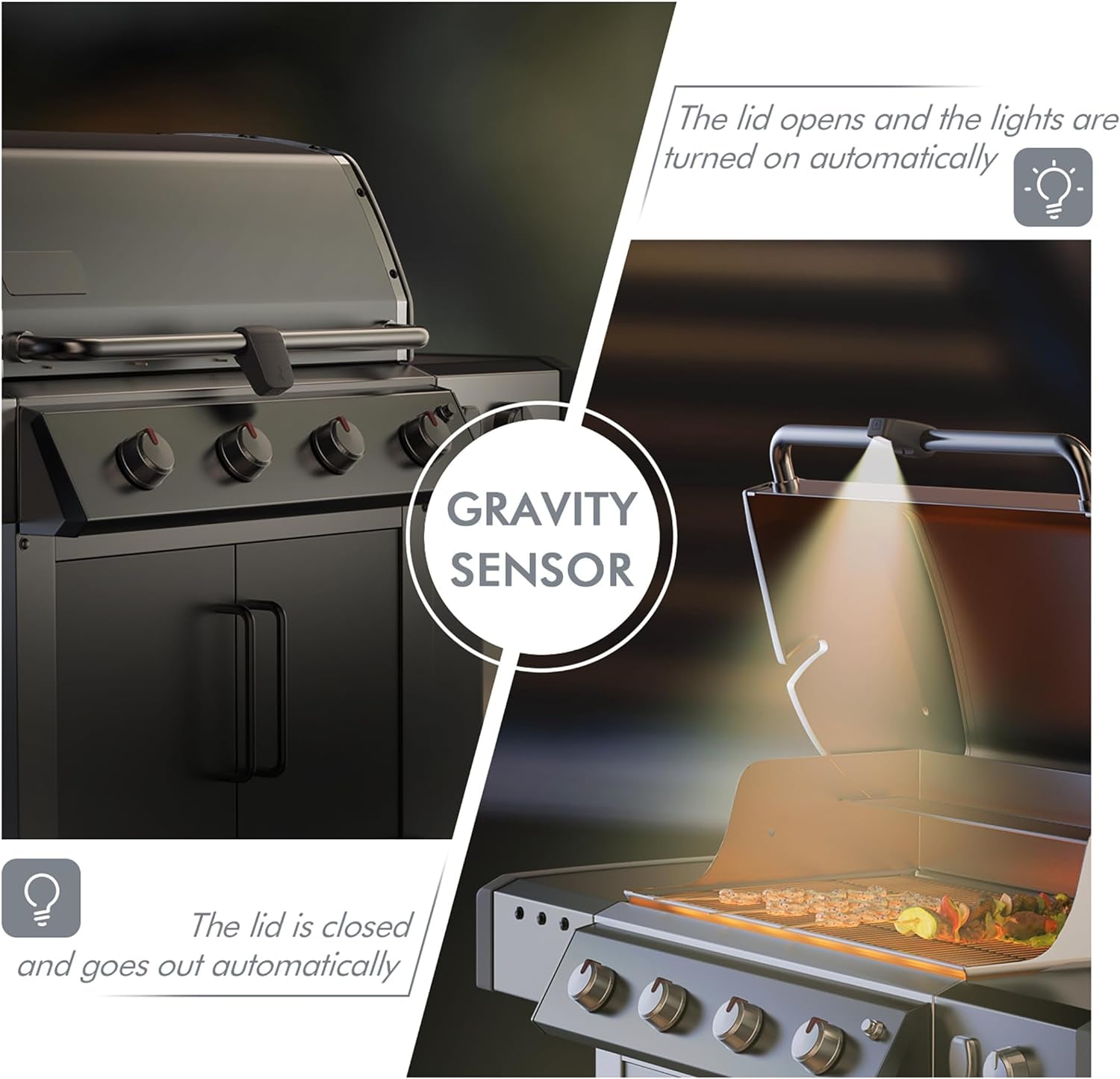 Grill Ligt. Barbecue eat-Resistant round andle Ligt wit Gravity Sensor. andle Diameter of 1.25In. Applicable to BBQ - Image 3