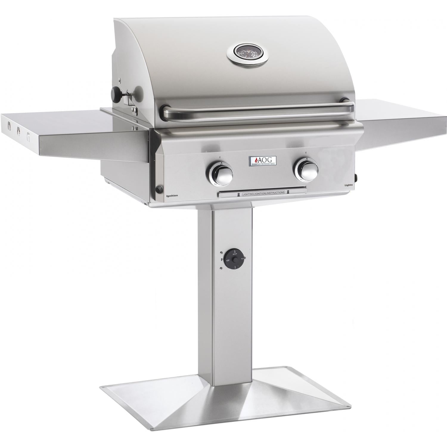 American Outdoor Grill: 24 AOG Grill on Pedastal. w/ Lights. NG (LP Conversion Kit Included)