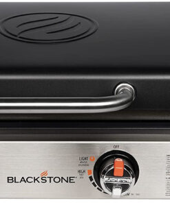 1813 Stainless Steel Propane Gas Hood Portable. Flat Griddle Grill Station for Kitchen. Camping. Outdoor. Tailgating. Tabletop. Countertop – Heavy Duty. 12. 000 Btus. 22 Inch. Black