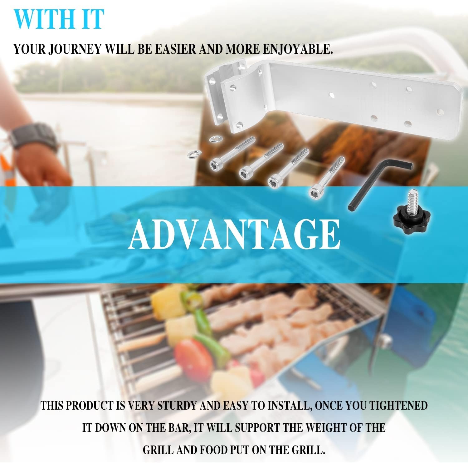 58182 Grill Rail Mount Bracket for Any Kuuma-Style BBQ Grill Replacement for Kuuma 58182 Show N' Go Grill Rail Mount - Image 6