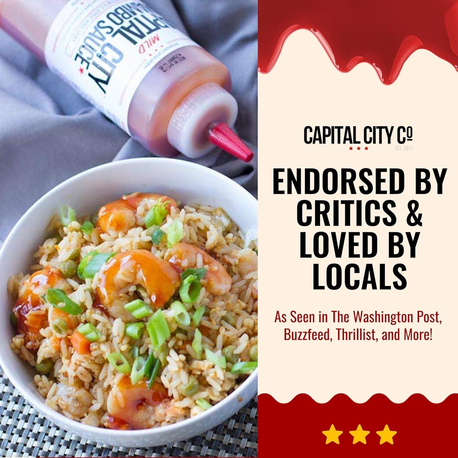 Capital City Mambo Sauce - Mild Recipe | Washington DC Wing Sauces | Perfect Condiment Topping for Wings. Chicken. Pork. Beef. Seafood. Burgers. Rice or Noodles | 128 Fl Oz (1 Gallon) - Image 5