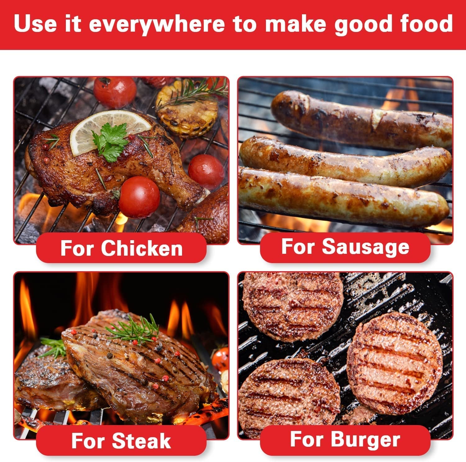 Alpine Cuisine Premium 14 Charcoal BBQ Grill round for Outdoor Cooking. Barbecue Coal Kettle Bowl Grill Portable Heavy Duty round with Legs Grilling for Tailgating Patio Backyard Camping - Black - Image 4