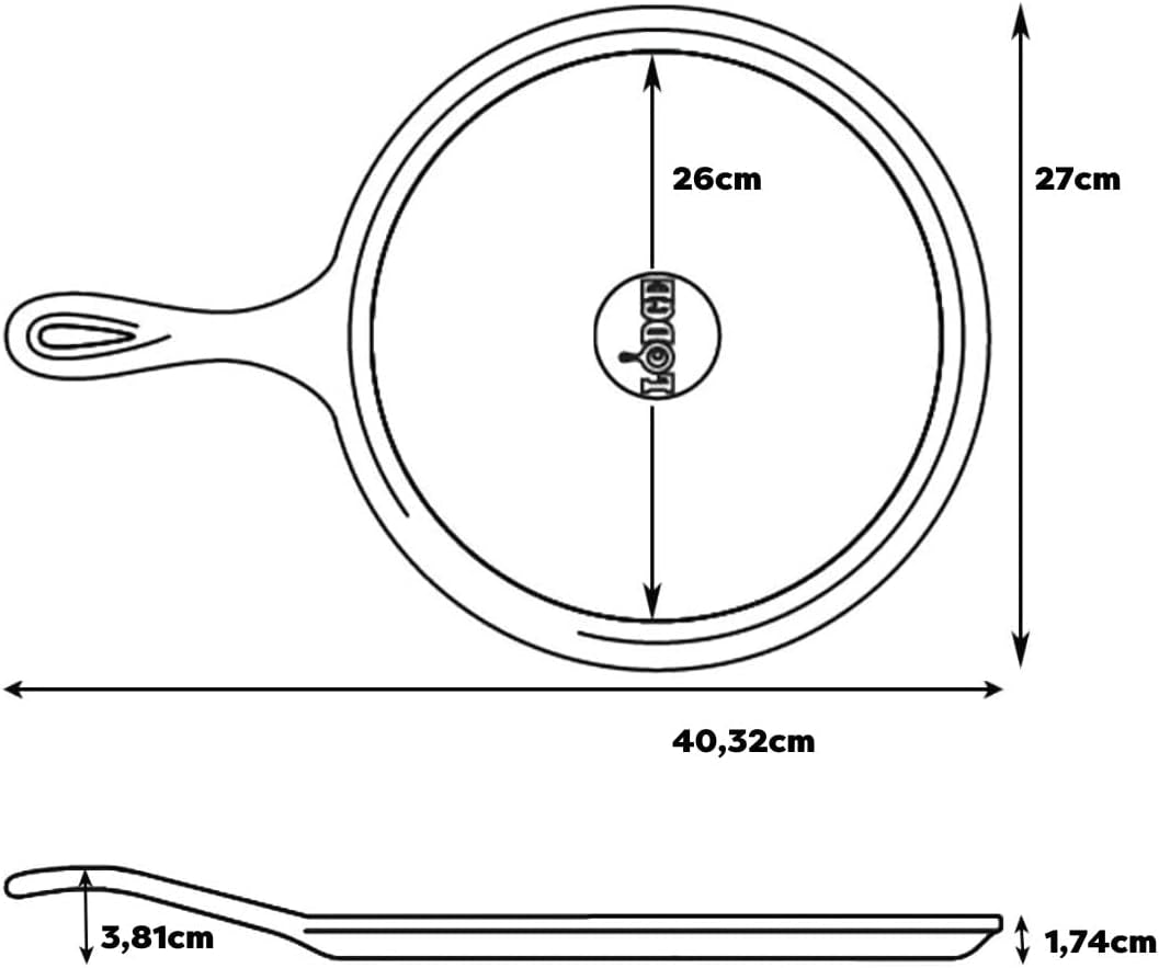 Lodge L9OG3 Cast Iron round Griddle. Pre-Seasoned. 10.5-Inch - Made in USA. Compatible with Stovetop. Oven. Grill & Campfire - Image 3