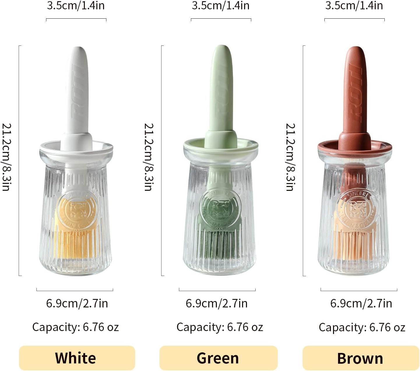 Glass Oil Dispenser Bottle with Silicone Basting Brush – 3‑in‑1 for Olive Oil. Vinegar. Sauce. BBQ & Cooking (Green) - Image 5