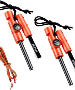 AOFAR Fire Starter Af-381/Af-381Plus Fire Steel with Paracord and Whistle for Camping. Hiking. Hunting. Backpacking. Boating. Emergency Rescue…