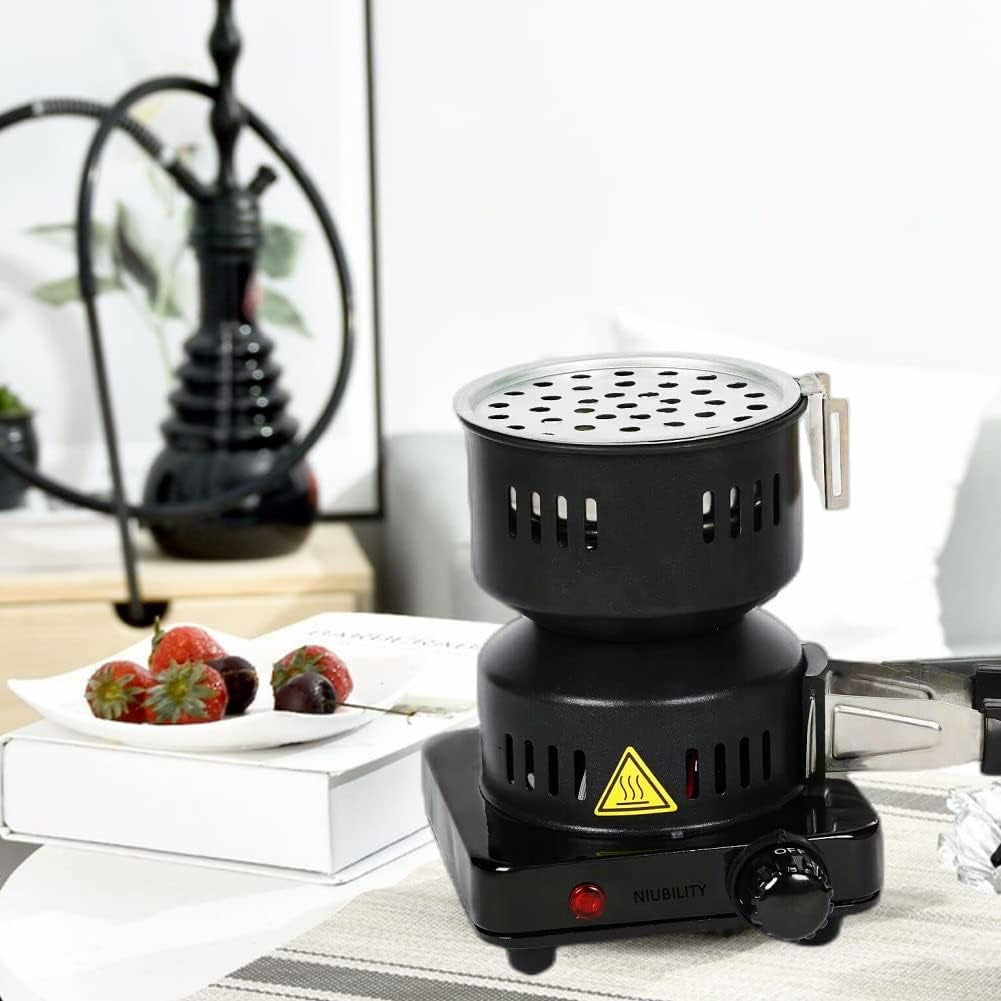 Electric Stove Coconut Charcoal Starter Hookah Coal Burner for Hookah Coal Burner with Detachable Handle Stainless Steel Grill & Rack Smart Heat Control Long Cable for BBQ Kitchen - Image 3