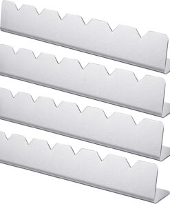 4 Pcs Skewers Holder Stainless Steel Shish Kabob Rack BBQ Long Skewers Rack for round Flat Wood Metal Bamboo Skewers Grilling Accessories 12 Inch