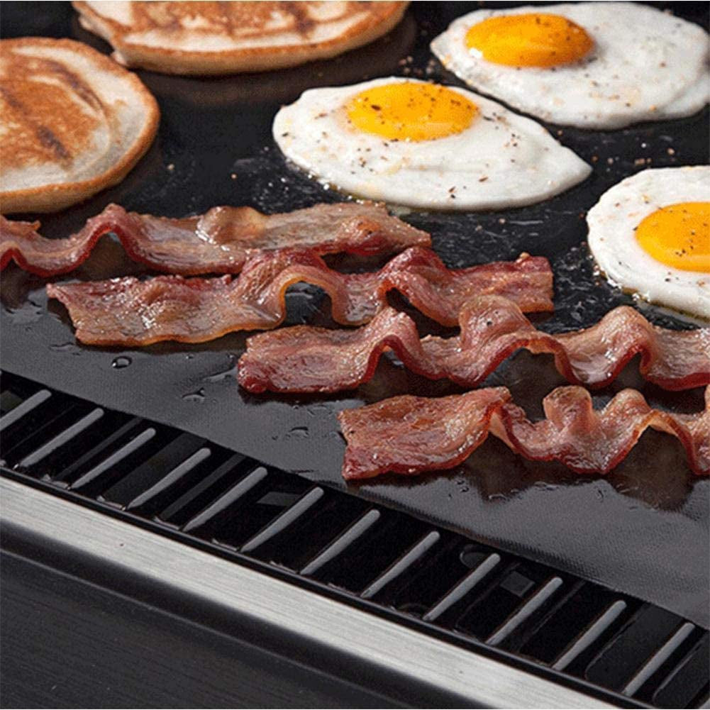 Grill Mats for Outdoor Grill. Grill Mats Non Stick Set of 5 BBQ Grill Mat Baking Mats Teflon BBQ Grill Accessories Reusable.Works on Gas. Charcoal. Electric Grill 15.75 X 13-Inch. Black - Image 6