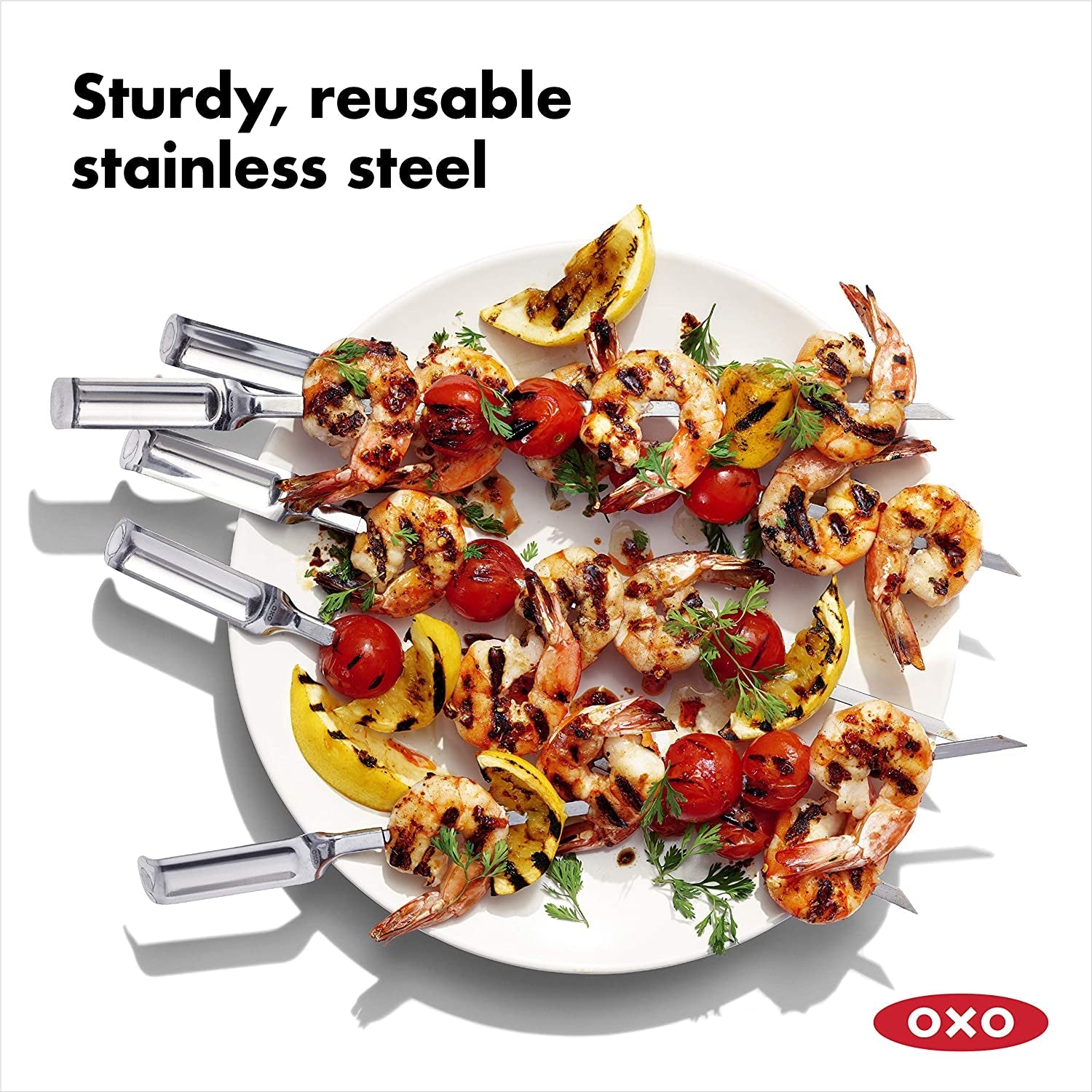 OXO Good Grips Grilling Tools. Stainless Steel Grilling Skewers - Set of 6 - Image 3