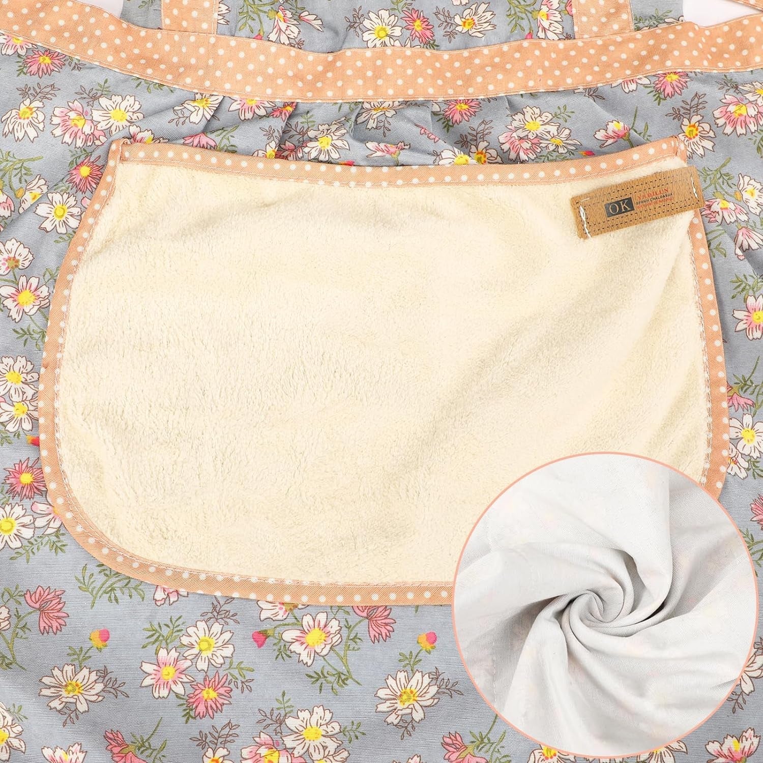 2Pcs Women Aprons with Pockets. Girls Floral Apron with Big Pocket Baking Soft Chef Aprons for Kitchen Cooking Baking - Image 4