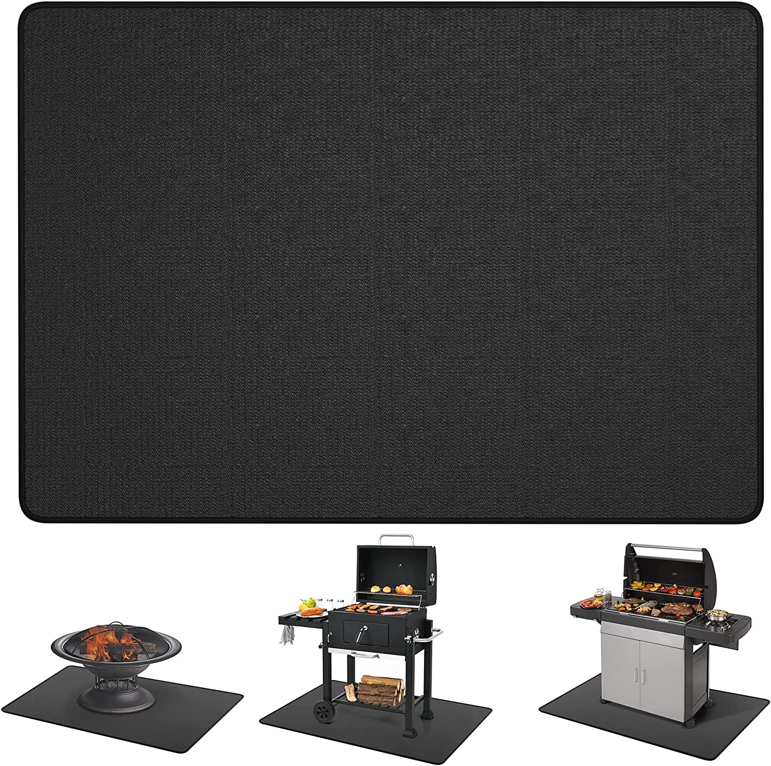 48 * 30 under Grill Mats for Outdoor Grill Deck Protector. Double-Sided Fireproof Deck and Patio Protective Mat. BBQ Mat for under BBQ. Oil-Proof Mat for Gas Grills. Waterproof Grill Floor Pads