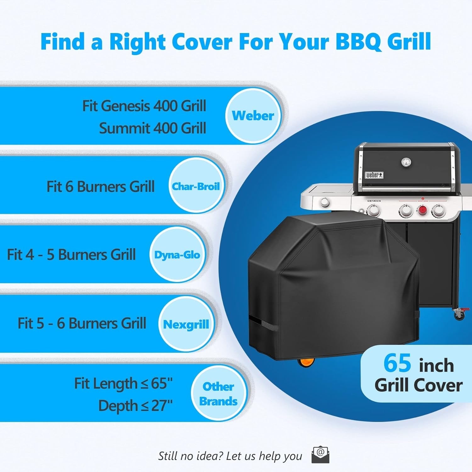 Homwanna Grill Cover 65 Inch - Superior BBQ Cover for Weber Genesis 400 and Summit 400 Series Gas Grill - 600D Outdoor Barbecue Cover for Weber 4 Burner Genesis Ii E325S. E410 and Summit E470. S420 - Image 3