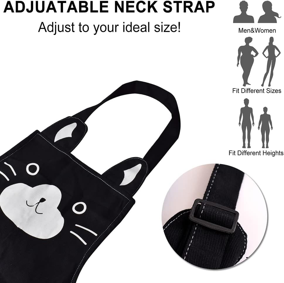 Cute Apron for Women Girl. Aprons with Front Pocket for Cooking Serving Painting Gardening. Gifts for Friends - Image 4