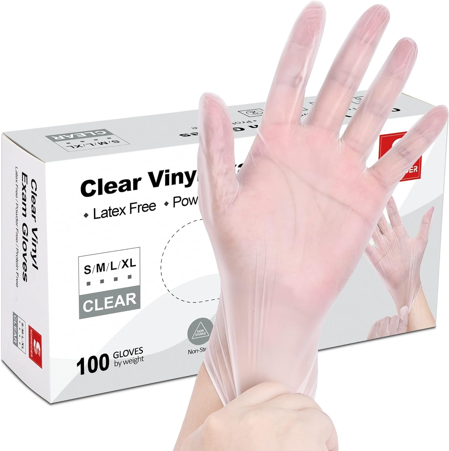 Clear Vinyl Exam Gloves. Latex-Free. Disposable Medical Gloves. Cleaning Gloves. Food Safe. Powder-Free. 4 Mil