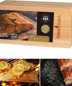12 Pack Premium Cedar Planks for Grilling Salmon. Meat Fish and Veggies. Adding Extra Smoke and Flavor. Soaking Fast. Easy to Use Cedar Grilling Planks (11X5.5. Natural Cedar Wood)