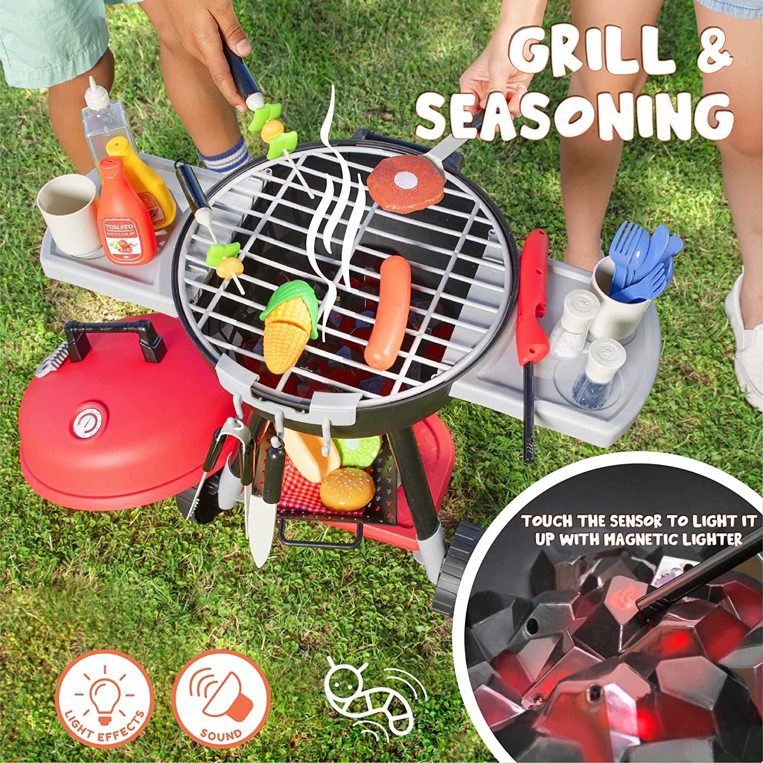 JOYIN 34 PCS Cooking Toy Set. Kitchen Toy Set. Toy BBQ Grill Set. Little Chef Play. Kids Grill Playset Interactive BBQ Toy Set for Kids - Image 2