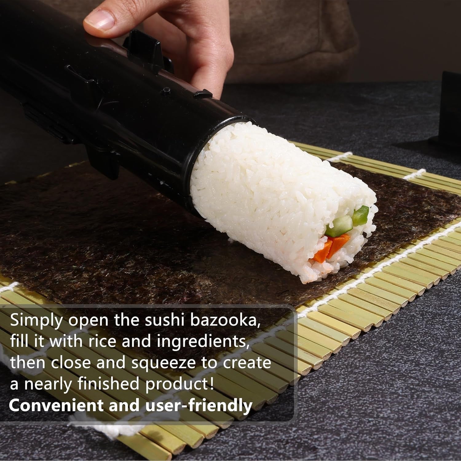 FUNGYAND Sushi Making Kit – 32‑in‑1 Set with Bazooka Roller. Nigiri Press. Bamboo Mats. Rice Molds & More - Image 2